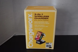 CARGADOR INALÁMBRICO CHARGEWORX 3 EN 1 CON CARGA RÁPIDA 15W CON RELOJ NUEVO - Imagen 1 de 8