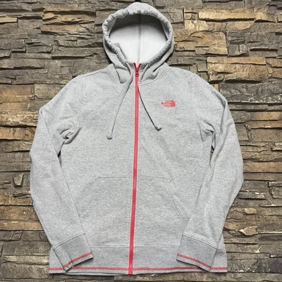 Sudadera con Capucha The North Face Para Mujer Grande Gris Logo Cremallera Completa Bolsillos Activos Foto 1 de 4