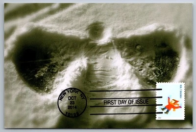 #4940 Winter Fun Snow Angel FDC Maxi Card - Image 1 of 2