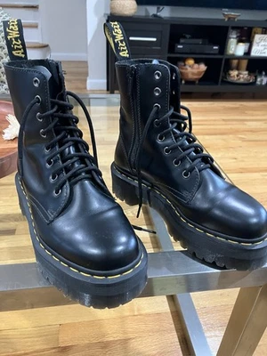Botas de cuero Dr Doc Martens negras de combate Moto con cordones punk gótico para mujer talla 7 Foto 1 de 4