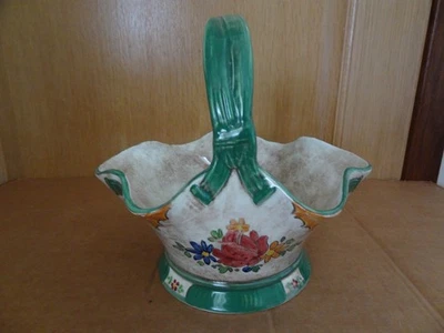 Falcon Ware Sanora Bowl in the Shape of a Basket - Flower Pattern - Image 1 of 4