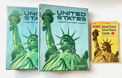 Bloque de dos estampillas y placas de la libertad de Estados Unidos S.E. Álbumes de Harris 1847-1972 + catálogo adicional Foto 1 de 4