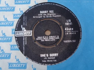 Bobby Vee & Eligibles - She's Sorry - Liberty 45 - Imagen 1 de 2