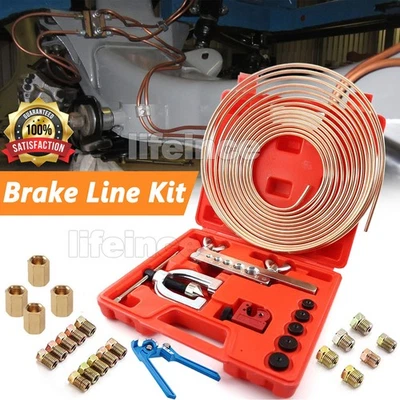3/16 25FT Copper Pipe Flaring Tool with Tube Bender Brake Line Pipe Repair Kit Foto 1 de 4