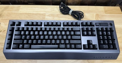Alienware Pro Gaming Keyboard AW768 Mechanical RGB Backlit Wired USB Silver Gray - Image 1 of 4