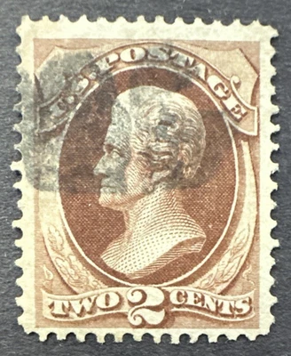 US 1873 Scott # 157  Used Stamp 2c brown Jackson - Image 1 of 2