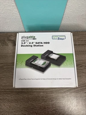 Plugable USB 3.0 to SATA External Hard Drive Docking Station for 3.5" / 2.5" HDD - Image 1 of 4