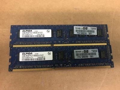 4GB(2x2GB) Dell Precision Workstation T3500 Unbuffered DIMM DDR3 PC3-10600E RAM - Image 1 of 3