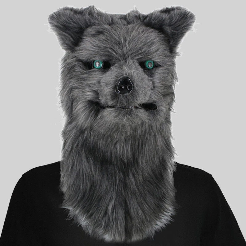 Halloween Fox Mask with Movable Mouth Full Head Dog Wolf Plush Animal Mask US - Image 1 of 4