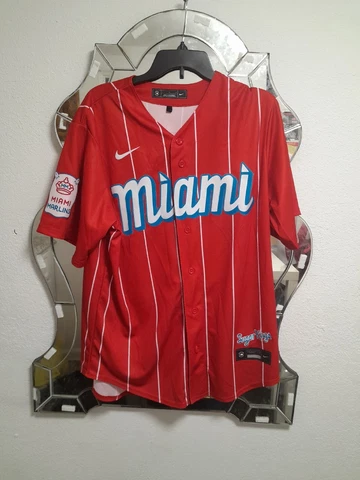 Nike City Connect Miami Marlins Brian Anderson 15 Sugar Kings Jersey Men's Sz L Cover