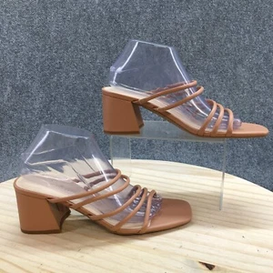 Nine West High Heels Womens 10 M Griley3-T Strappy Sandals Brown Slip On NEW - Picture 1 of 18