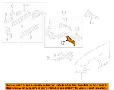 FIAT OEM 17-20 124 Spider Structural Components Rails-Reinforcement 68314146AA - Image 1 of 2