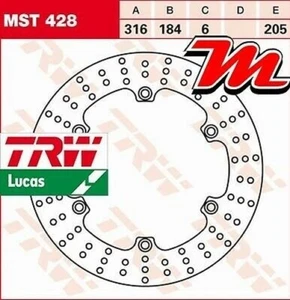 Rear Brake Disc TRW Lucas MST 428 Honda ST 1300 Pan European SC51 2002- - Picture 1 of 2