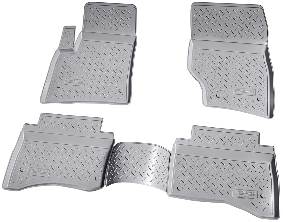 3D rubber floor mats for VW Touareg | 7L | year 2002 - 2010 | gray with edge - Image 1 of 1