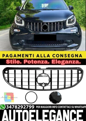 💫Calandra Anteriore Nera Stile Panamericana per Smart ForTwo (453) Coupé 💫 - Imagen 1 de 2