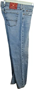 Lucky Brand Dungaree Denim Stretch Mid-Rise Flare Blue Jeans Size 8 Women's EUC - Picture 1 of 4