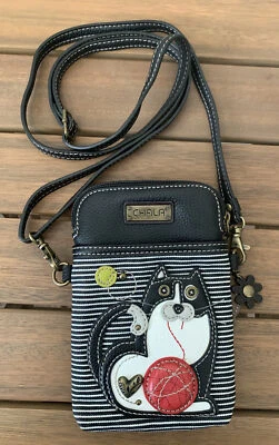 🐱 Bolso Bandolera Chala Teléfono Celular Gato Rayas Blanco y Negro Convertible Foto 1 de 4