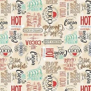 Wilmington Prints - Cocoa Sweet - Word Toss - Cream, Fabric by the Yard - Picture 1 of 7