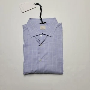 CULTURATA 2XL 18 • 46 Light Blue Check Plaid Long Sleeve Woven Men's Shirt NWT - Picture 1 of 10