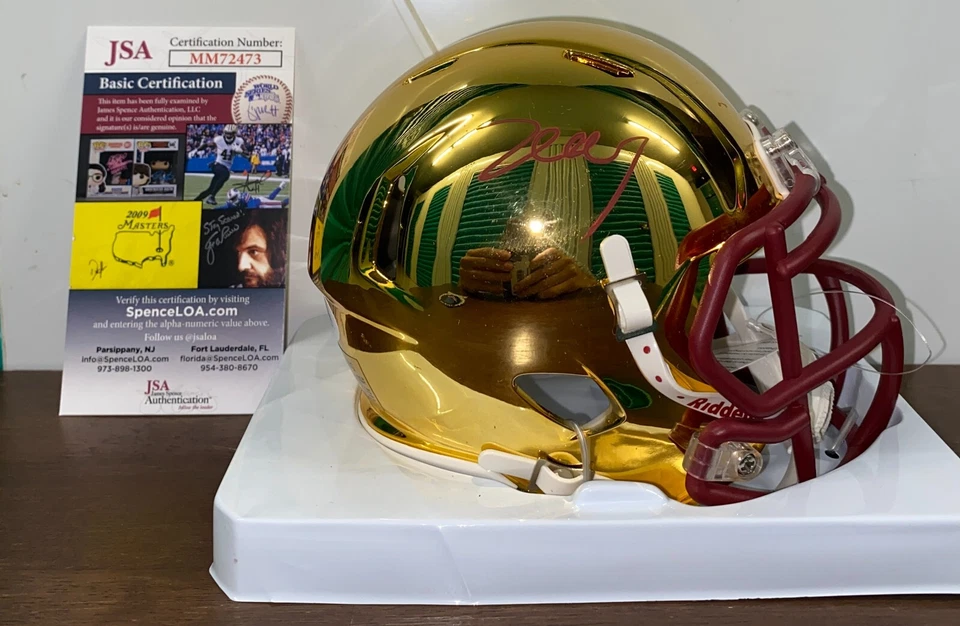 Zay Flowers Signed Autographed Chrome Mini Helmet Boston College Eagles JSA - Image 1 of 1