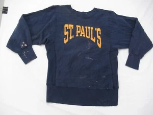 80er St. Pauls University Champion Reverse Weave Sweatshirt mit Rundhalsausschnitt Herren Small - Bild 1 von 10
