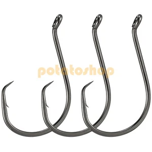 100/200pcs Circle Sea Fishing Hooks Catfish Tuna Fishing 1/0-8/0 Sizes - Picture 1 of 10