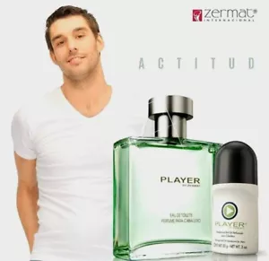 Player Eau De Toilette 3.38 Fl. Oz by Zermat y Desodorante Roll-on Player 85 g - Picture 1 of 4