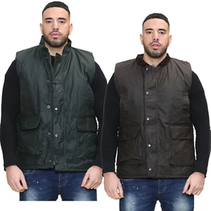 Para hombres Temporadas Chaleco Acolchado Cuerpo Calentador Sin mangas Abrigo Chaqueta Cera Algodón Caza  - Imagen 1 de 9