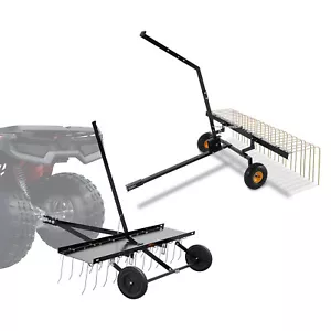 VEVOR Tow Behind Dethatcher40-60"Lawn Dethatcher20/24Tines Rake for ATV or Mower - Picture 1 of 38