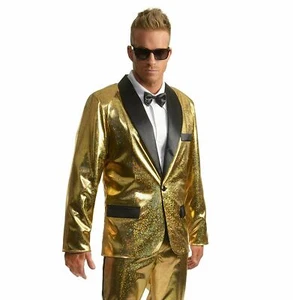 Mens Gold Disco Ball Tuxedo Jacket Only - Picture 1 of 2