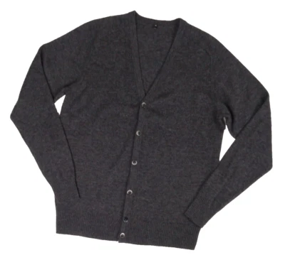 MUJI Suéter Cárdigan Lana Mezcla Yak Para Hombres M Gris Carbón Cuello en V Botón Delantero Foto 1 de 4