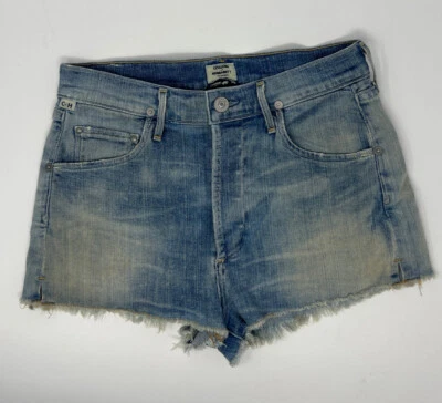 Corto de mezclilla Citizens Of Humanity corte para mujer talla 25 azul tiro medio dobladillo crudo Foto 1 de 4