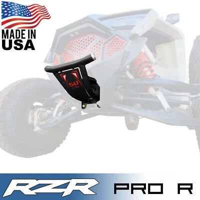 Parachoques delantero tubular de acero RZR PRO R/Turbo R con placa de deslizamiento 50 Cal NEGRO/ROJO Foto 1 de 4