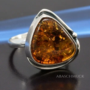 Bernstein Silber  Ring  Unikat Handarbeit Ringgröße 58 (18,4 mm Ø) Ostsee Amber - Bild 1 von 4
