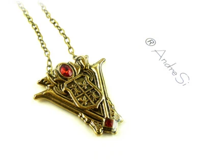 Twilight New Moon Anhänger Halskette Volturi Wappen 50cm Kette - hellgolden - Bild 1 von 4
