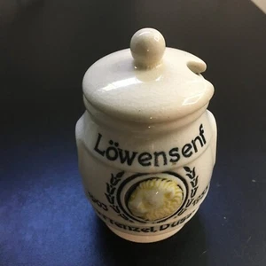 1953 Otto Frenzel Lowensenf Düsseldorf Löwen Deutschland Senftopf - Bild 1 von 7