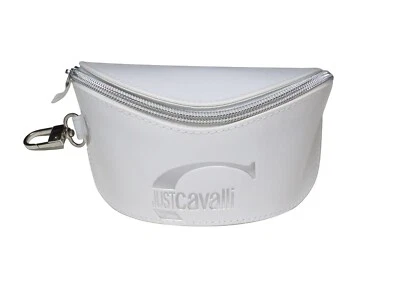 NUEVO JUST CAVALLI GRANDE CUERO BLANCO SUAVE ESTUCHE DE TRANSPORTE PARA GAFAS DE SOL/ANTEJAS Foto 1 de 3
