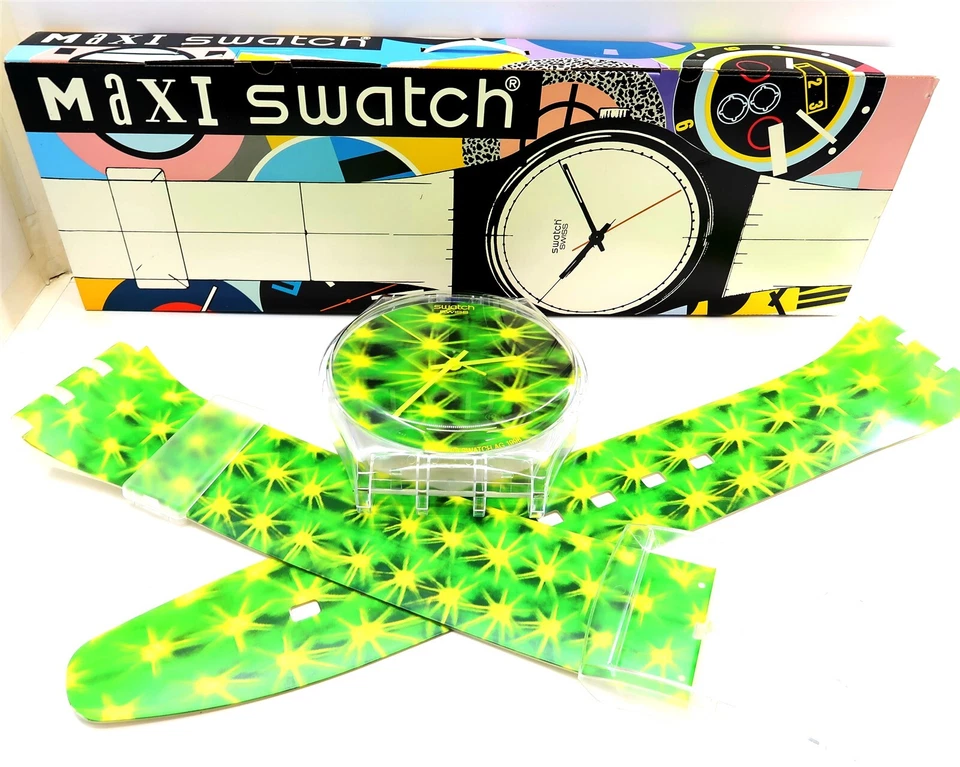 NUEVO Enorme Reloj de Pared Reloj Swatch CACTUS MAXI 1996 MGK245 NUEVO EN CAJA NOS 83" Alto Foto 1 de 4