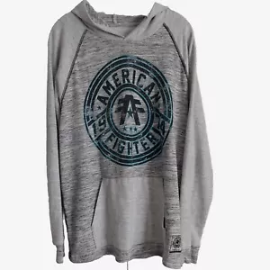 Sudadera con Capucha Estampado Gráfico American Fighter Para Hombre Talla Grande Gris - Imagen 1 de 6