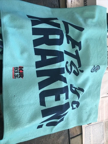 Seattle Kraken "Let's Go Kraken"  Playoff Round 2 Game 6 Rally Towel ~ 5/13/23 Cover
