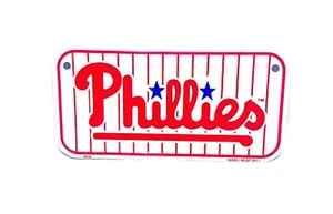 MLB OFFICIALLY LICENSED PHILADELPHIA PHILLIES 6 X 3 METAL BCYCLE LICENSE PLATE - Picture 1 of 10