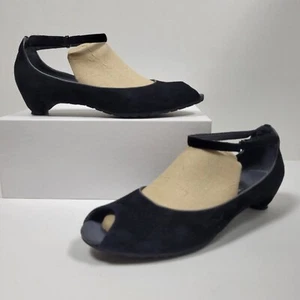 Tsubo Heels Womens Size 8.5 D Black Suede Open Toe Ankle Strap - Picture 1 of 12