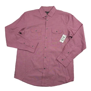 Alfani Men's Regular-Fit Solid Shirt Smudge Cranberry Medium - Picture 1 of 11