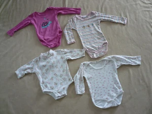 Babymode Mädchen Bodies 4 Langarmbodys Einteiler Baumwollbodys Gr.62-68 playette - Bild 1 von 7