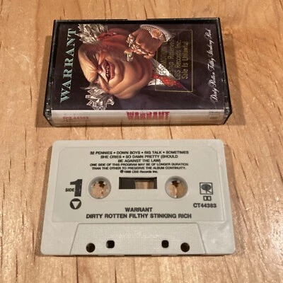 Warrant – Dirty Rotten Filthy Stinking Rich CASSETTE TAPE US promo slaughter - Image 1 of 4