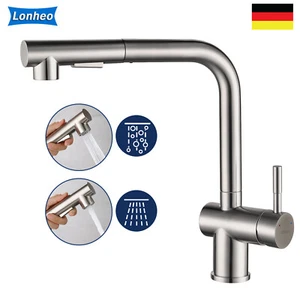 360° Küchenarmatur mit Ausziehbar Brause Spültischarmatur Wasserhahn Edelstahl - Bild 1 von 12