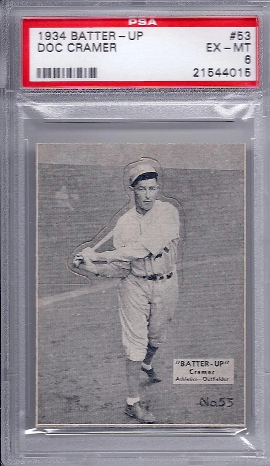 1934 Batter Up # 53 Doc Cramer PSA 6 - Image 1 of 1
