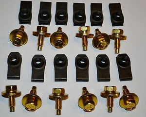 60-70 Ford Mercury Front Fender Yellow Zinc Bolt Kit Bolts Nuts Mustang Comet - Bild 1 von 3
