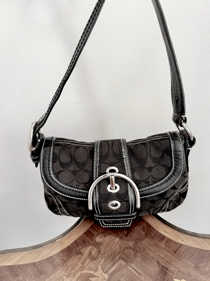 Coach 10297 Vintage Soho Black Signature C Canvas Shoulder Tote Bag COLLECTOR - Image 1 of 4