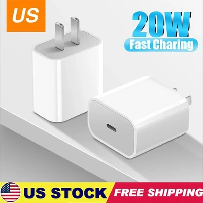 20W TypeC Fast Charge Power Adapter Charger 3/6ft Cable For iPhone Android Phone - Image 1 of 4